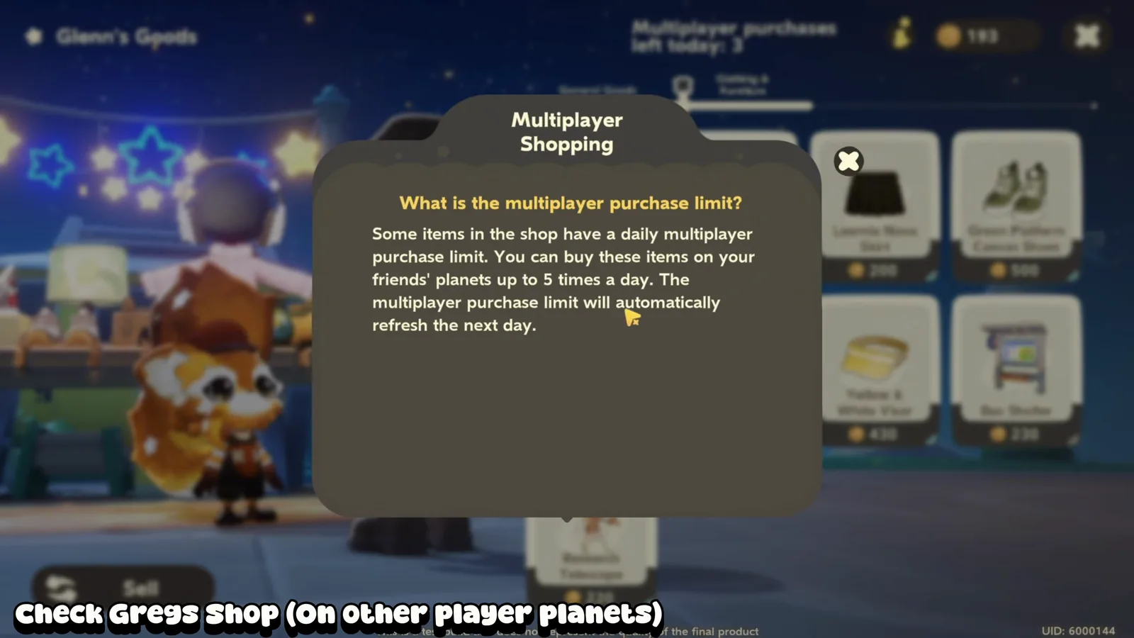 Petit Planet Multiplayer Shopping help: items on friends’ planets can be bought up to 5 times a day, refreshing the next day