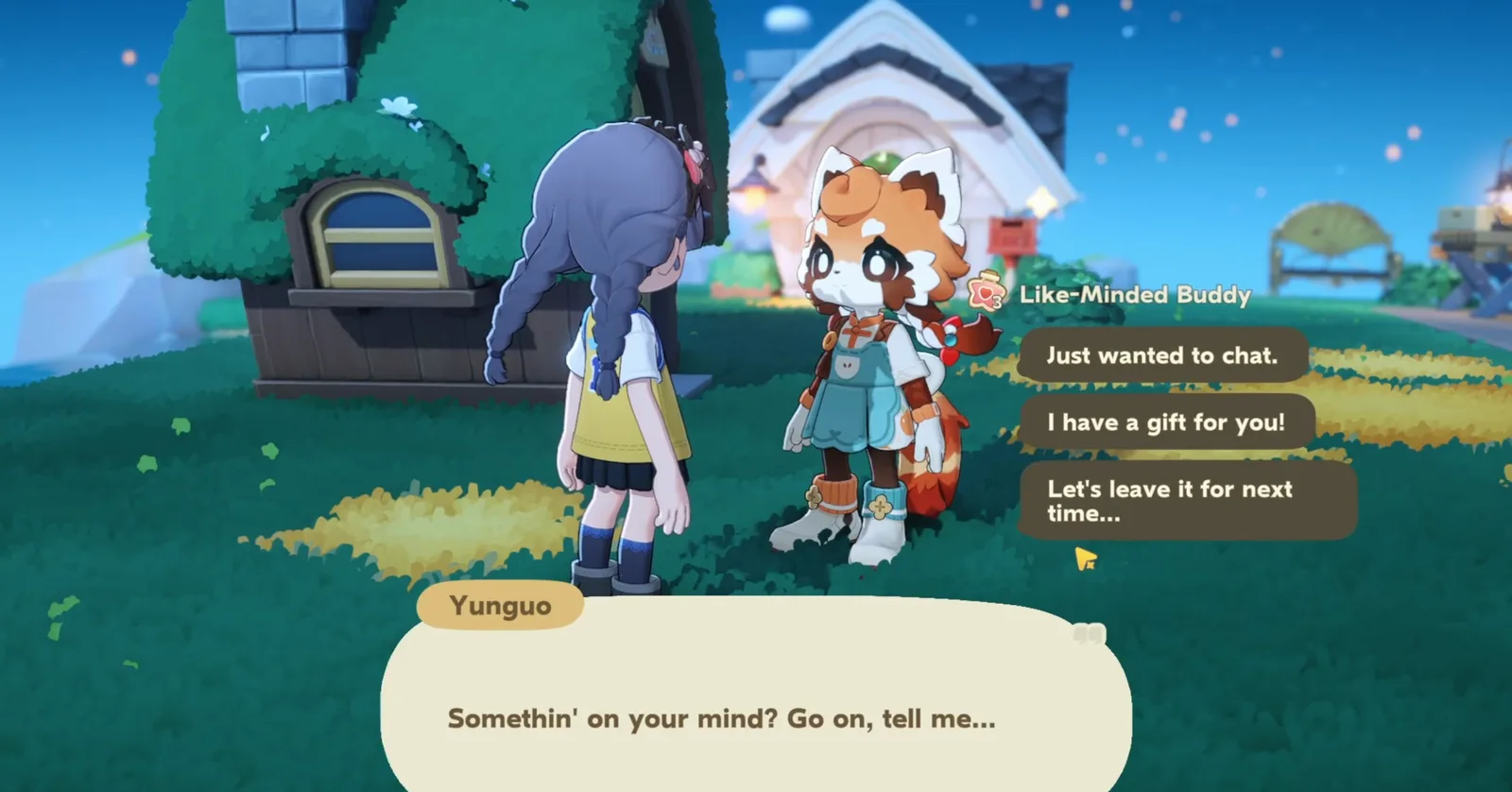 Petit Planet dialogue with Yunguo at Bond level 3, Like-Minded Buddy, offering Just wanted to chat and I have a gift for you
