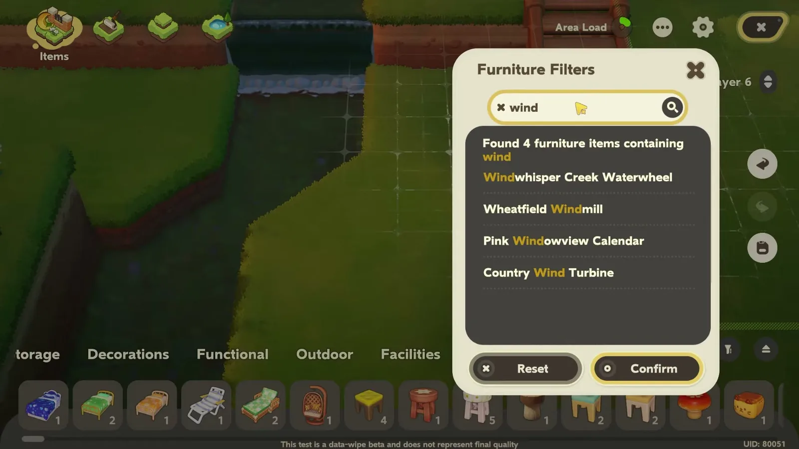 Petit Planet Furniture Filters search for wind finding four items including the Windwhisper Creek Waterwheel